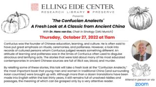 On Thursday, October 27 @ 11am EDT, we're welcoming Dr. Hans van Ess from @lmu.muenchen! 

Join us for free in person or via ZOOM.
Register @ www.EllingOEide.org

#EllingEide #Sarasota #Florida #Research #Preserve #Culture #China #Education #NonProfit #Ancient #Confucius @visitsarasotacounty @srqartsalliance @lmu.muenchen