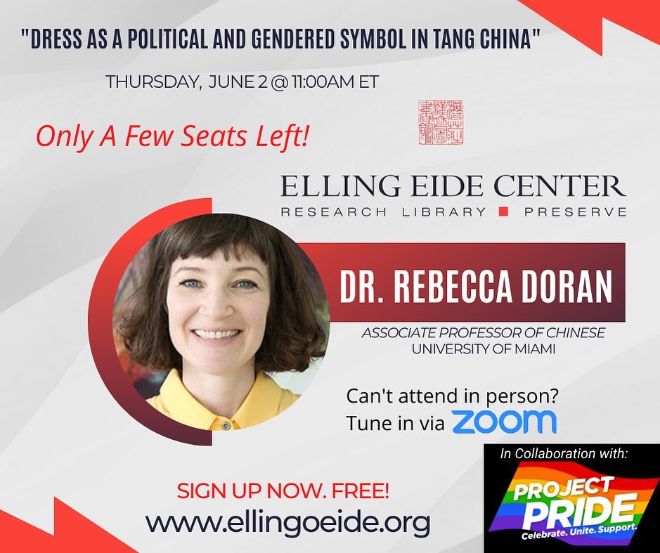 We have only a few seats left! Come join Dr. Rebecca Doran from the @univmiami on Thursday, June 2 at 11:00am ET. You can attend in person or online for free. Pre-Registration required at www.ellingoeide.org

In Collaboration with @projectpridesrq

#EllingEide #Sarasota #Florida #SunshineState #China #Culture #ChinaCulture #Makeup #LGBTQI+

--