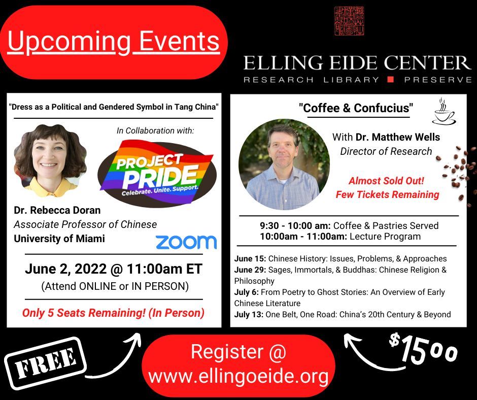 Our Upcoming Events are filling up fast! Make sure to register today at www.ellingoeide.org 

#EllingEide #Sarasota #Florida #Lectures #Education #China #NonProfit #Coffee @VisitSarasota @srqartalliance
